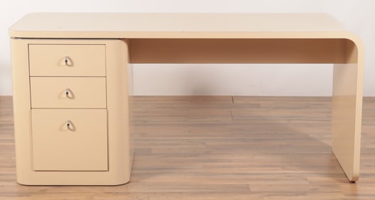 Modern Cream Formica Waterfall Desk