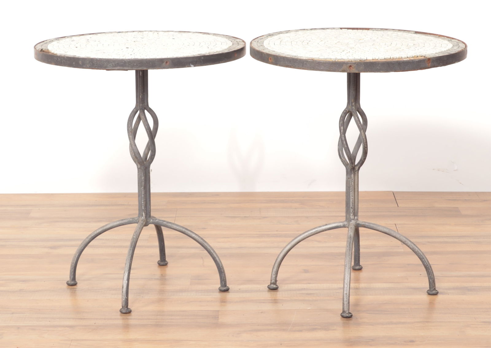 Pair Modern Iron Mosaic Tile Top Tables (1 of 7)