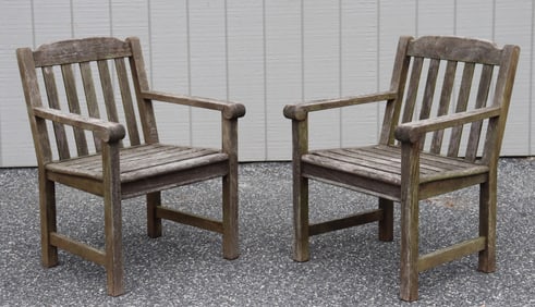 Pair Gloucester Teak Armchairs