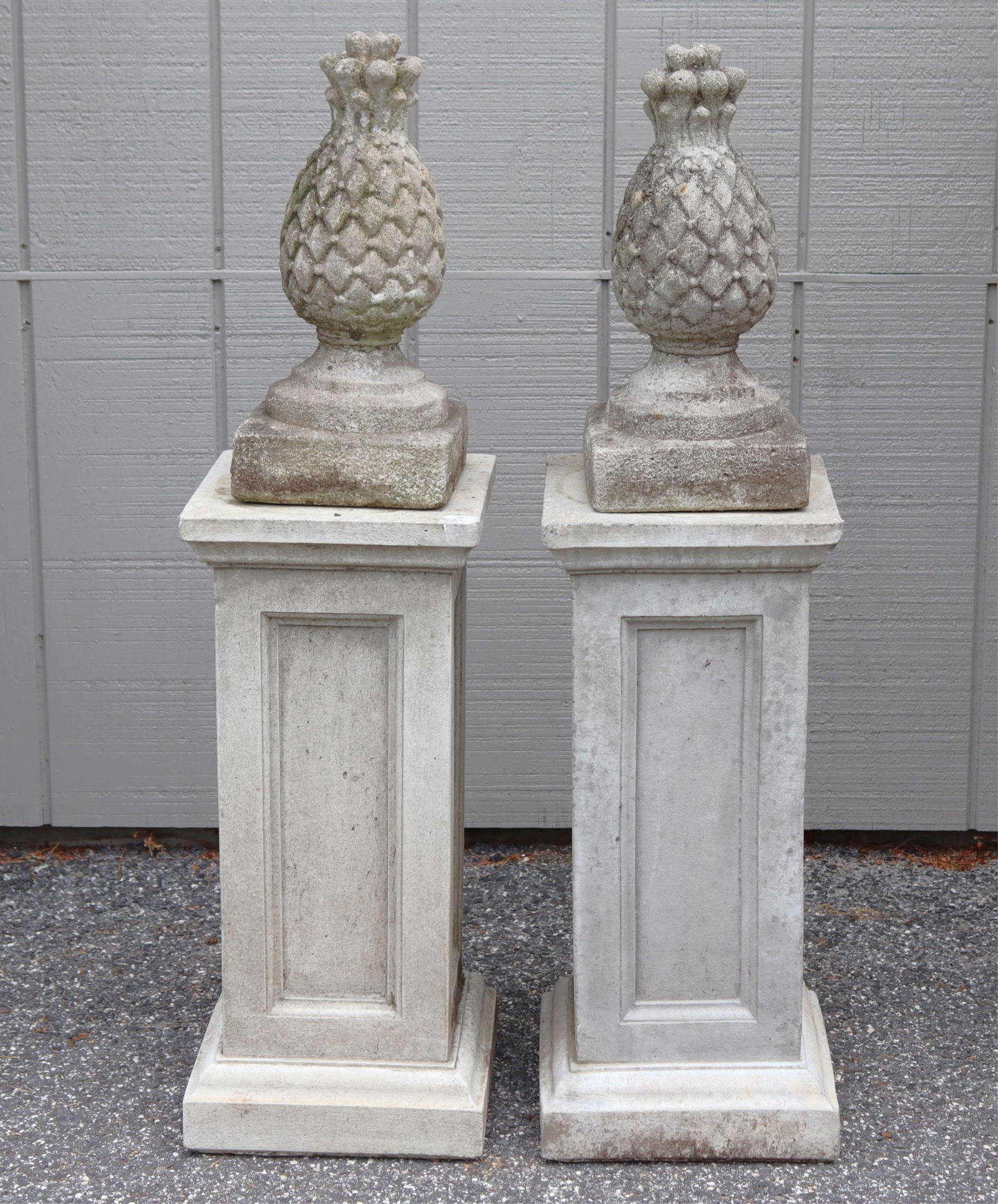 Pair Cast Cement Pineapple Garden Finials (1 of 6)