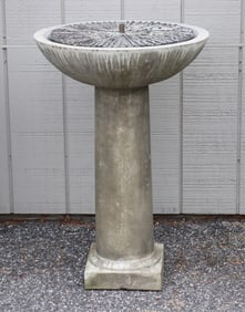 Contemporary Cast Cement Birdbath