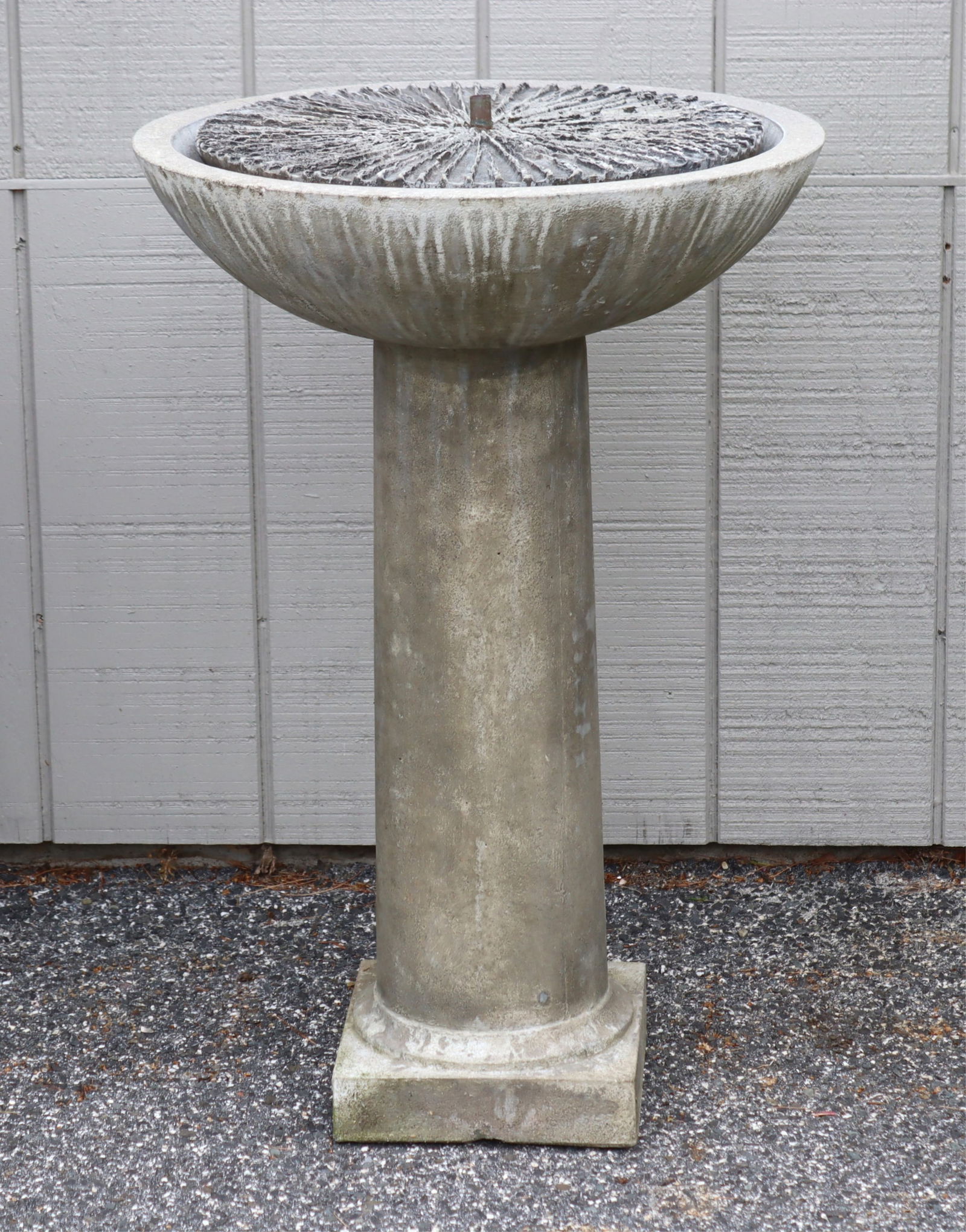 Contemporary Cast Cement Birdbath (1 of 6)
