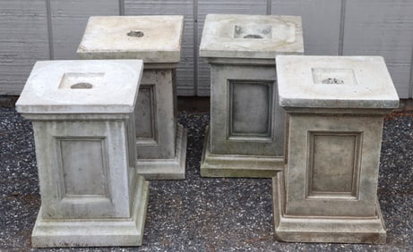 Four Classical Style Cast Cement Low Pedestals