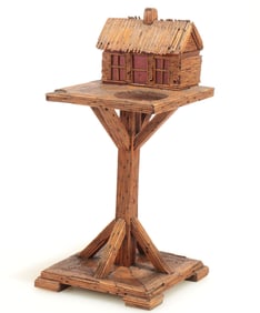 Vintage Tramp Art Ash Tray Stand