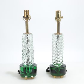 Pair Frantisek Vizner Czech Glass Lamps
