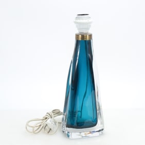 Carl Fagerlund for Orrefors Teal Blue Lamp
