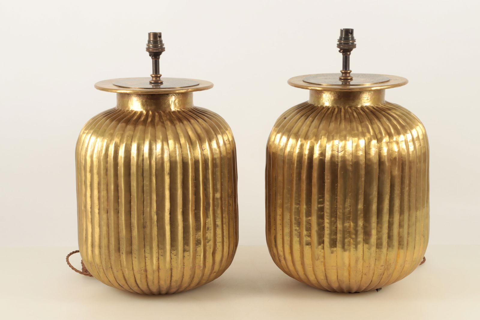 Pair Modern Polished Brass Lamps (1 of 6)