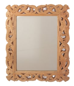 Rococo Style Bleached Teak Mirror