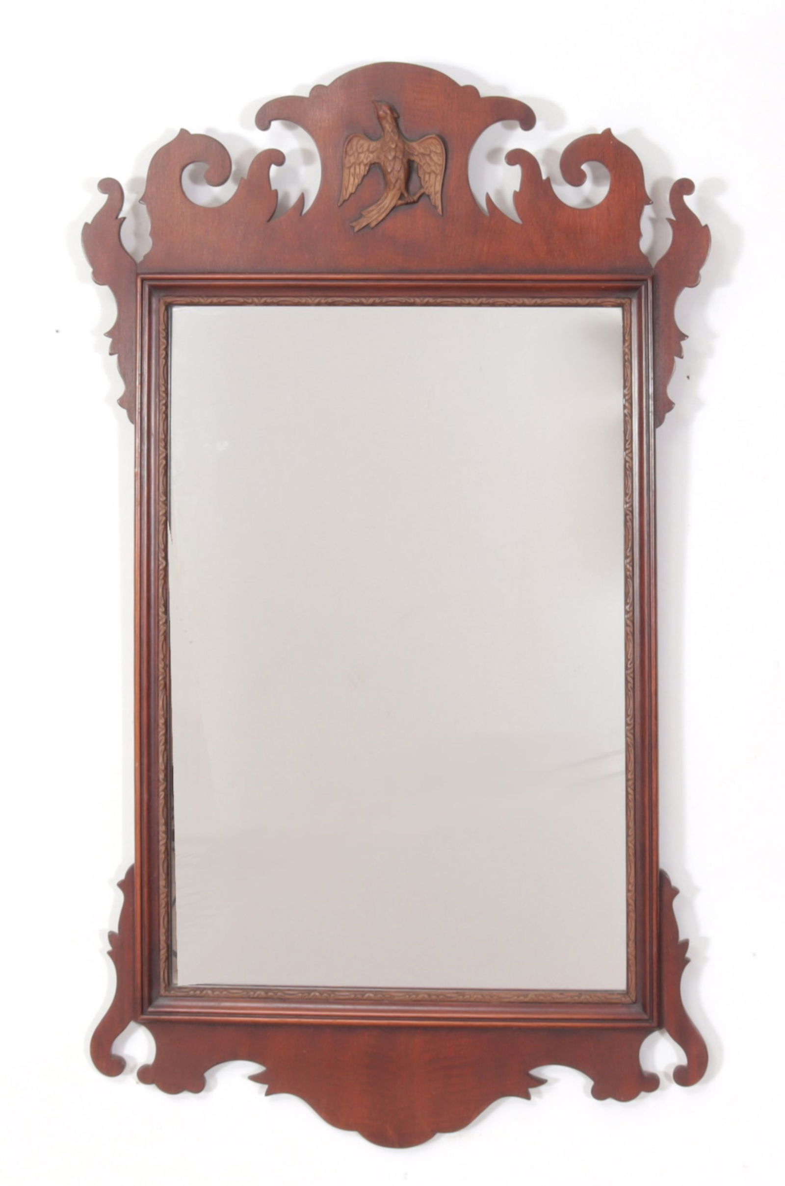 Chippendale Style Mahogany Scroll-Cut Mirror (1 of 6)