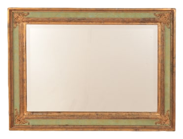 Louis XVI Style Gilt and Gesso Painted Mirror