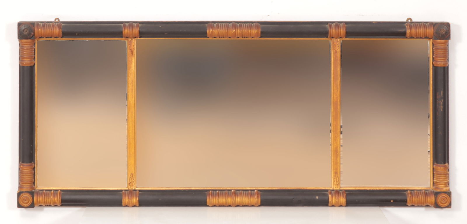 American Classical Gilt & Black Overmantel Mirror (1 of 5)