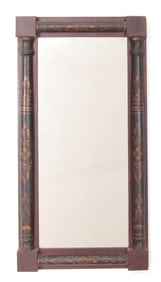 American Classical Stenciled Black Painted Mirror