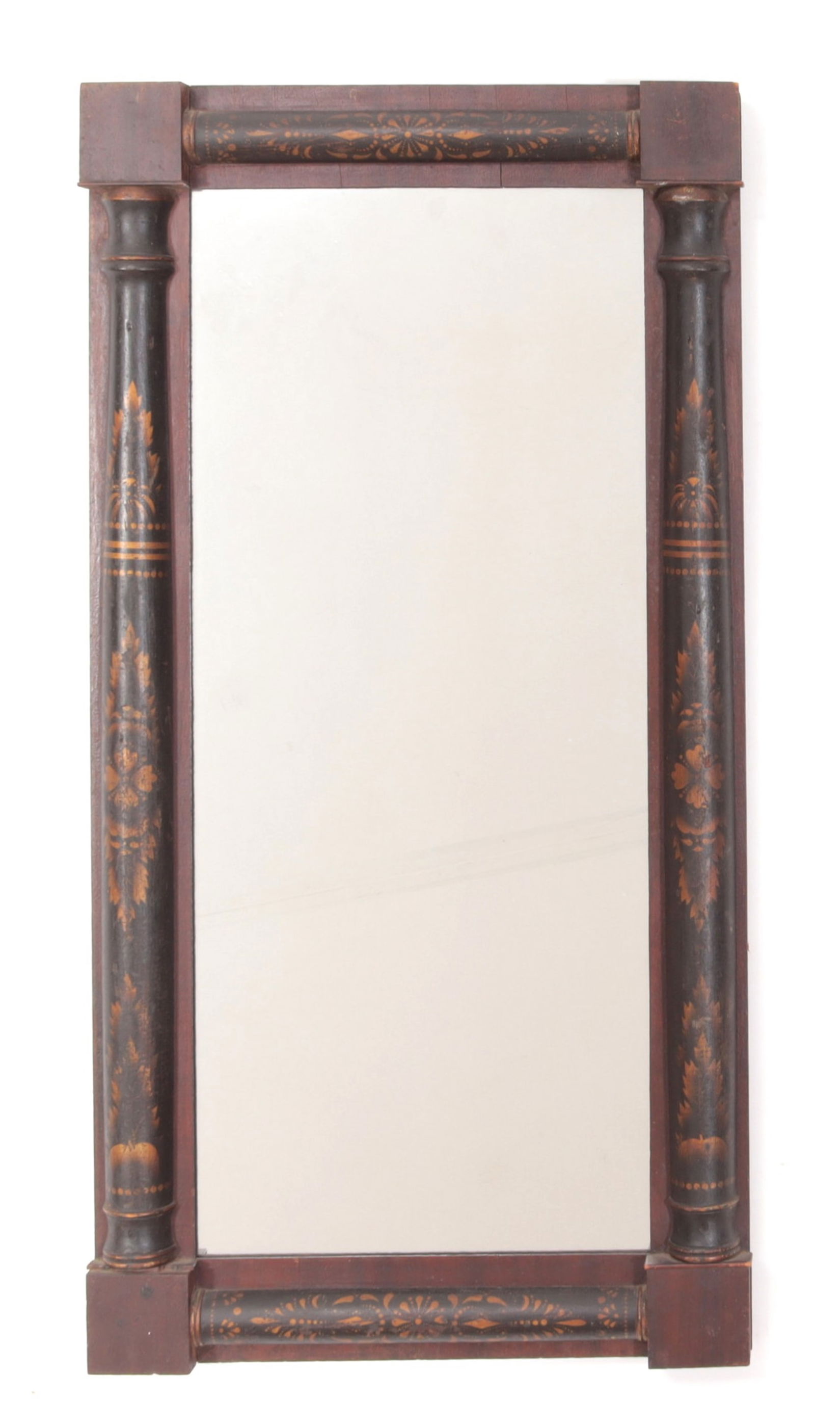 American Classical Stenciled Black Painted Mirror (1 of 5)