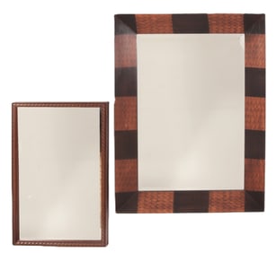 Two Contemporary Wooden Mirrors