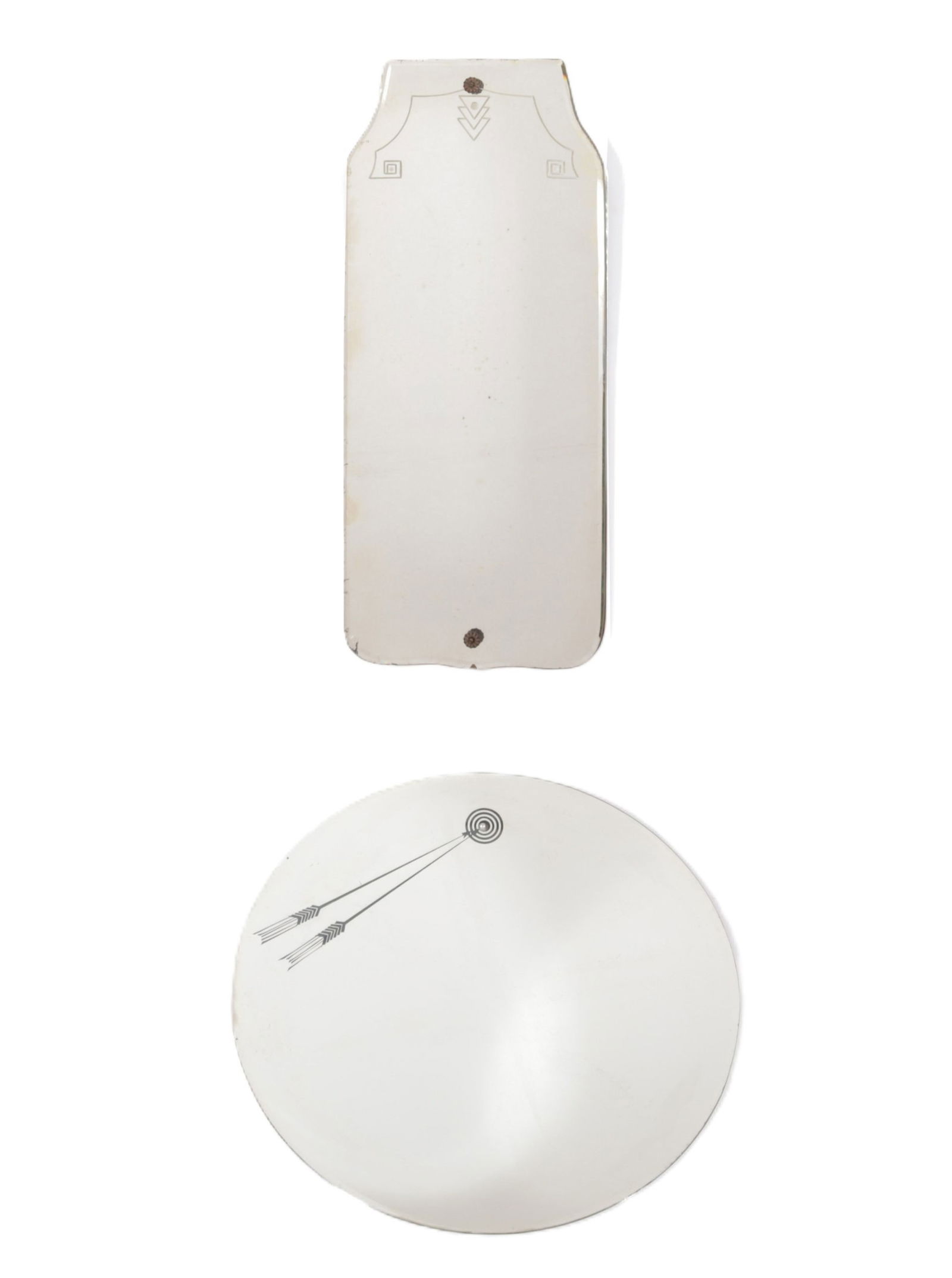 Two Art Deco Etched & Eglomise Mirrors (1 of 6)