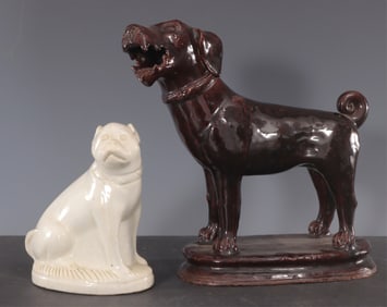 Two Pottery Dogs