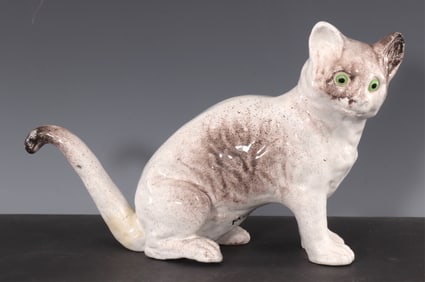 French Faience Cat