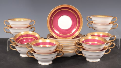 Minton for Tiffany Consomme Bowl & Saucers