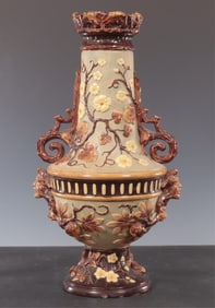 W.S.& S. Majolica Form Art Pottery Vase