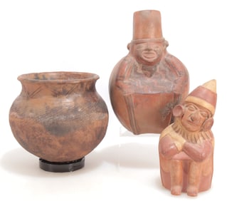 Three Pre-Columbian Style Pottery Articles