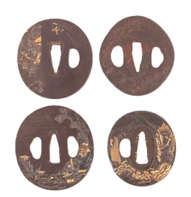 Four Japanese Tsuba (Sword Guards)