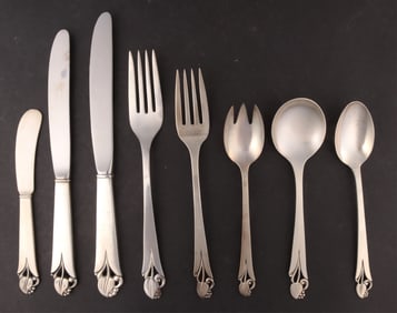 151 Pcs. Frank W. Smith Woodlily Sterling Flatware