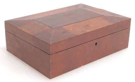 Antique Veneered Wood Dressing Box