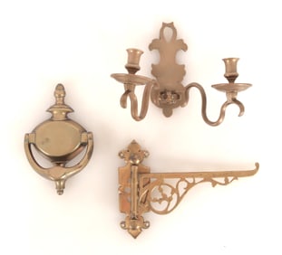 Brass Wall Mounted Objects, 19th/20th C