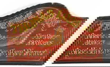 Vintage Red & Black Painted Cobbler's Sign