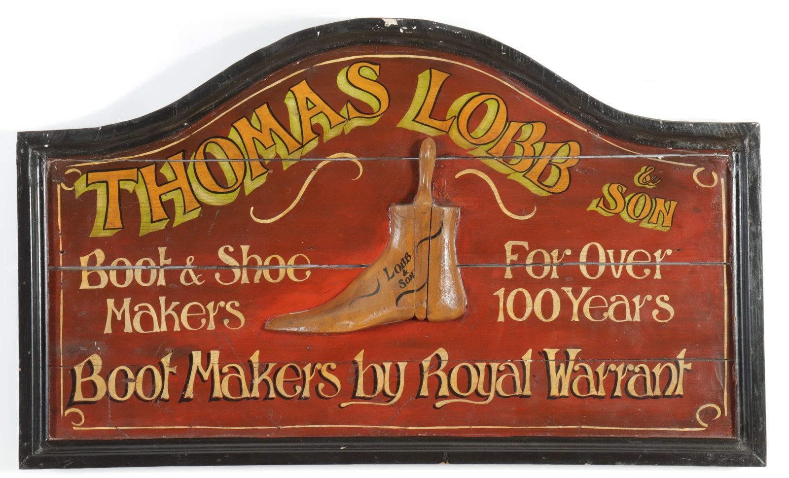 Vintage Red & Black Painted Cobbler's Sign (1 of 5)