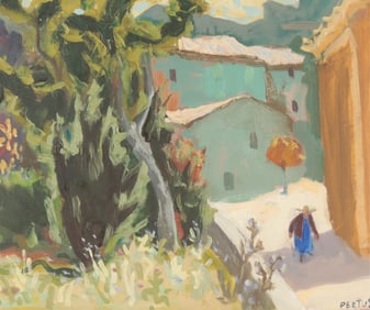 Henri Pertus - Village Alleyway O/C