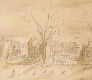 George Grosz - City Park, Ink and Wash
