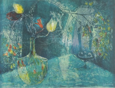 Hoi Lebadang - Still Life with Vase, Lithograph