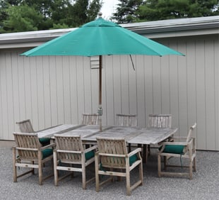 'Outdoor Classics' Teak Dining Table & Armchairs