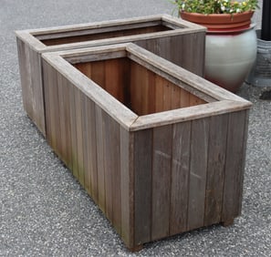 Pair of Teakwood Planters