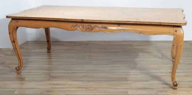 French Provincial Pine Dining Table: French Provincial Pine Dining Table 31.25" H x 43" W x 87" L