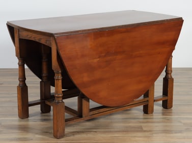 English Baroque Style Cherry & Oak Gateleg Table