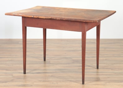 Red Painted Pine Table