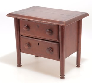 Mini 2 Drawer Table Top Walnut Stand
