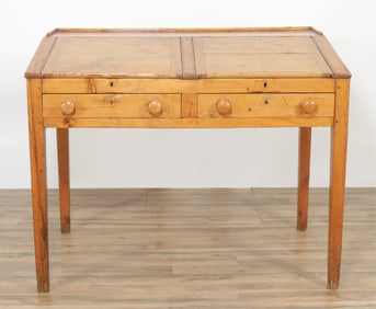 English Pine Double Clerk's Desk