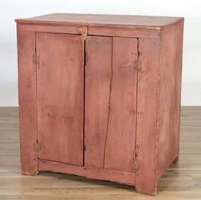 Country Red Stained Pine Cabinet