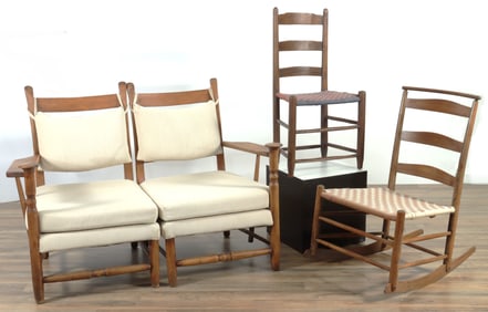 Shaker Style Cherry 2-Part Settee & Chairs