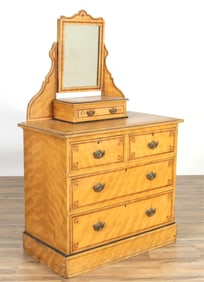 American Stenciled Mustard Painted Dresser