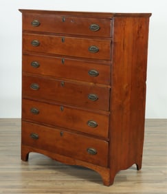 19th C. American Six Drawer Cherry Dresser