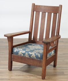 Arts & Crafts Style Oak Armchair