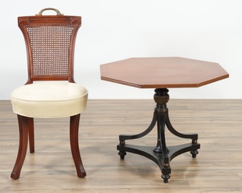 Regency Style Mahogany Side Chair & End Table
