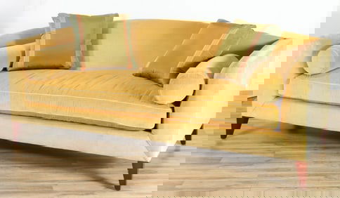 Michael S. Smith Jasper Saffron Calais Fabric Sofa