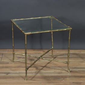 Maison Bagues Jansen Faux Bamboo Side Table