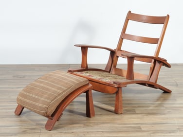 Brown Bros Co Folding Chair & Ottoman