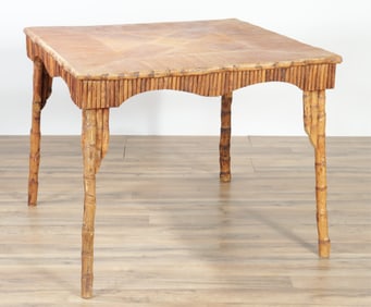 Rustic Faux Bamboo Breakfast/Games Table